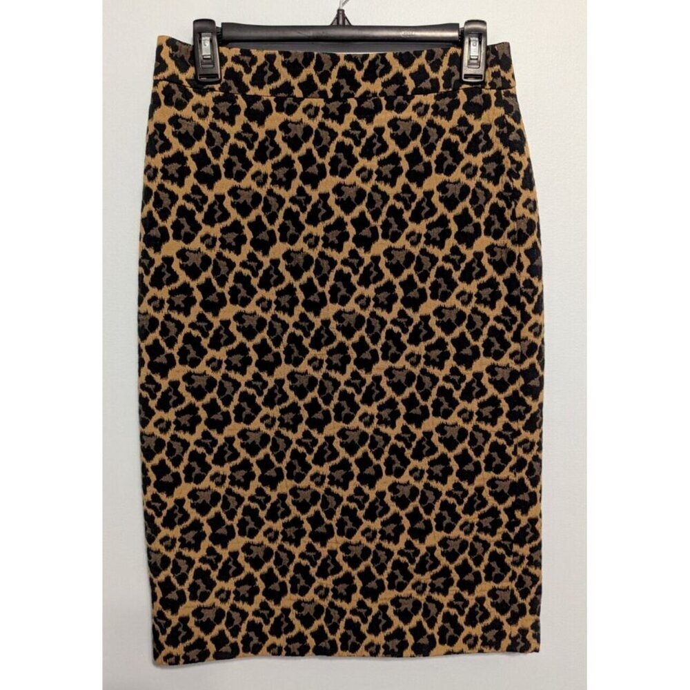 Talbots Animal Print Pencil Skirt - Black and Brown